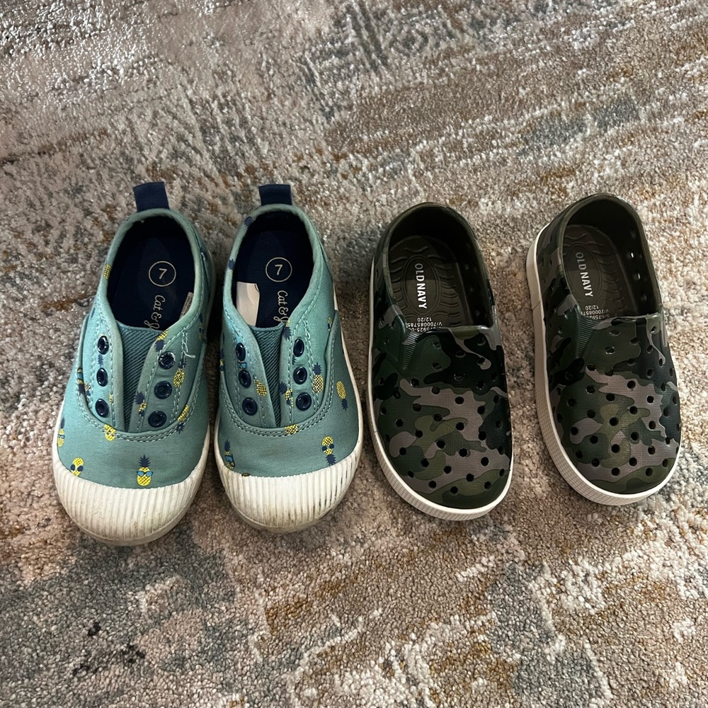 Old Navy Kids Blue and Green Slip-On Sneakers